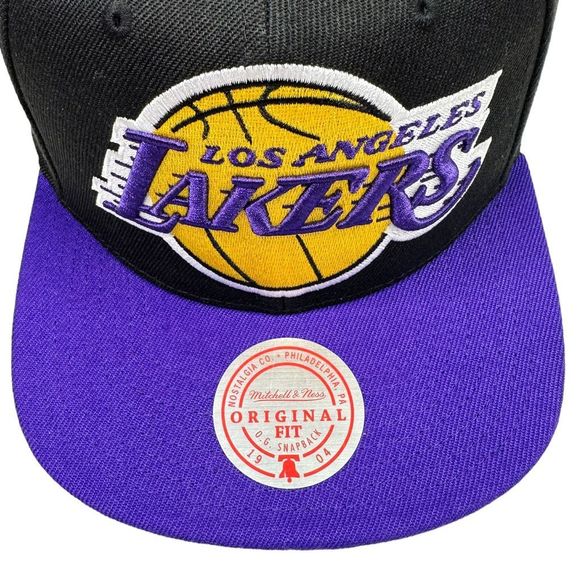 Mitchell & Ness Los Angeles Lakers Wordmark SnapBack Cap - One Size - Picture 2 of 9